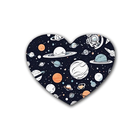 Space Galaxy Universe Stars Sky Rubber Coaster (Heart) from ArtsNow.com Front