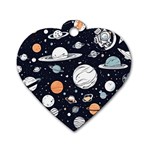 Space Galaxy Universe Stars Sky Dog Tag Heart (One Side)