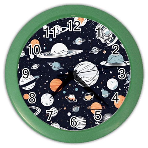 Space Galaxy Universe Stars Sky Color Wall Clock from ArtsNow.com Front