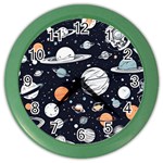 Space Galaxy Universe Stars Sky Color Wall Clock