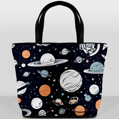 Space Galaxy Universe Stars Sky Bucket Bag from ArtsNow.com Front