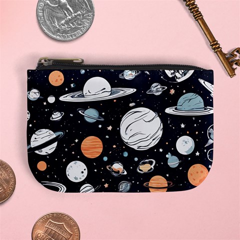 Space Galaxy Universe Stars Sky Mini Coin Purse from ArtsNow.com Front