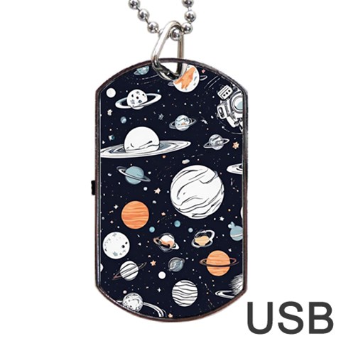 Space Galaxy Universe Stars Sky Dog Tag USB Flash (One Side) from ArtsNow.com Front