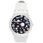 Space Galaxy Universe Stars Sky Round Plastic Sport Watch (M)