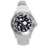 Space Galaxy Universe Stars Sky Round Plastic Sport Watch (L)