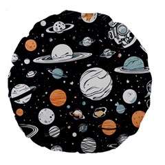 Space Galaxy Universe Stars Sky Large 18  Premium Round Cushions from ArtsNow.com Back