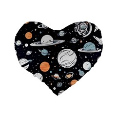 Space Galaxy Universe Stars Sky Standard 16  Premium Heart Shape Cushions from ArtsNow.com Back