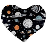 Space Galaxy Universe Stars Sky Large 19  Premium Heart Shape Cushions