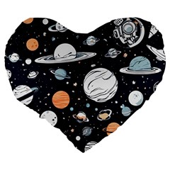 Space Galaxy Universe Stars Sky Large 19  Premium Heart Shape Cushions from ArtsNow.com Back