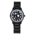 Space Galaxy Universe Stars Sky Stainless Steel Round Watch