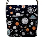 Space Galaxy Universe Stars Sky Flap Closure Messenger Bag (L)