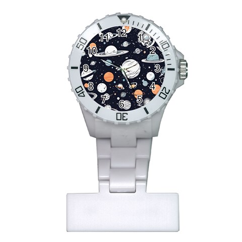 Space Galaxy Universe Stars Sky Plastic Nurses Watch from ArtsNow.com Front