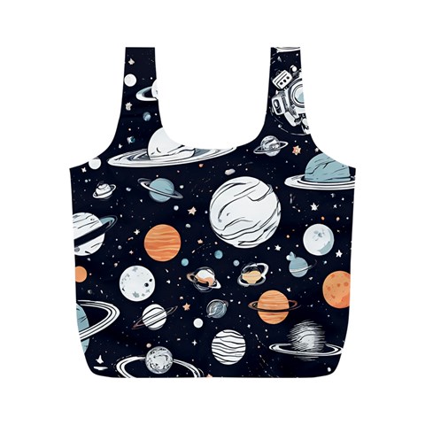 Space Galaxy Universe Stars Sky Full Print Recycle Bag (M) from ArtsNow.com Front