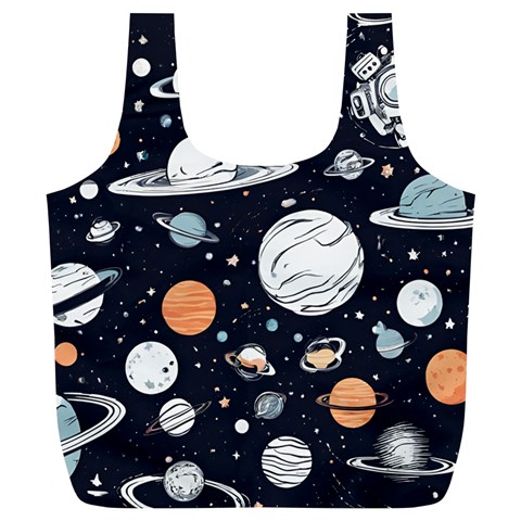 Space Galaxy Universe Stars Sky Full Print Recycle Bag (XL) from ArtsNow.com Front