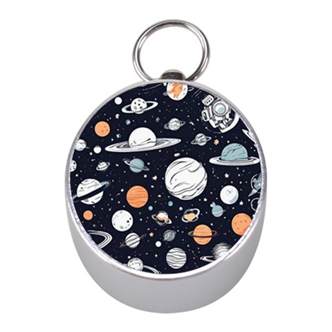 Space Galaxy Universe Stars Sky Mini Silver Compasses from ArtsNow.com Front