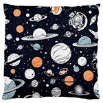 Space Galaxy Universe Stars Sky Large Premium Plush Fleece Cushion Case (One Side)