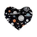 Space Galaxy Universe Stars Sky Standard 16  Premium Flano Heart Shape Cushions