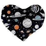 Space Galaxy Universe Stars Sky Large 19  Premium Flano Heart Shape Cushions