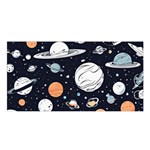 Space Galaxy Universe Stars Sky Satin Shawl 45  x 80 