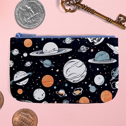 Space Galaxy Universe Stars Sky Large Coin Purse from ArtsNow.com Front