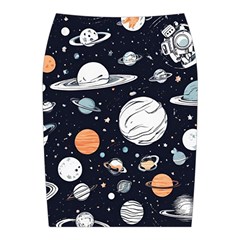 Space Galaxy Universe Stars Sky Midi Wrap Pencil Skirt from ArtsNow.com Back