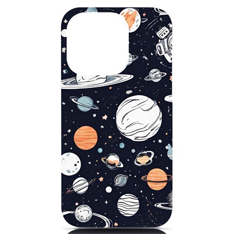 Space Galaxy Universe Stars Sky iPhone 14 Pro Black UV Print PC Hardshell Case from ArtsNow.com Front