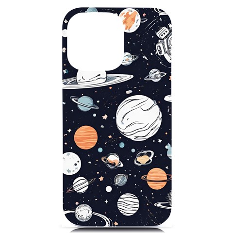 Space Galaxy Universe Stars Sky iPhone 14 Pro Max Black UV Print PC Hardshell Case from ArtsNow.com Front