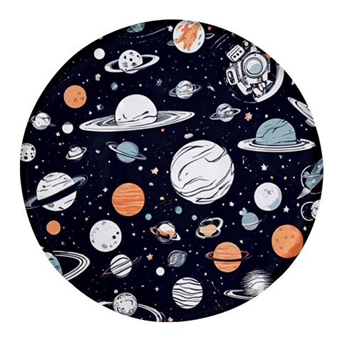 Space Galaxy Universe Stars Sky Round Glass Fridge Magnet (4 pack) from ArtsNow.com Front