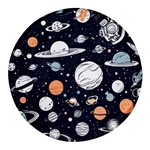 Space Galaxy Universe Stars Sky Round Glass Fridge Magnet (4 pack)