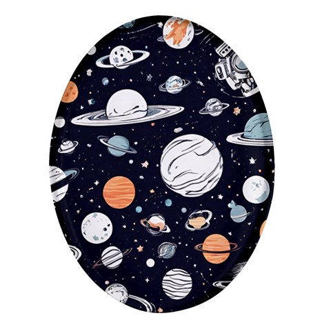 Space Galaxy Universe Stars Sky Oval Glass Fridge Magnet (4 pack) from ArtsNow.com Front