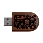 Space Galaxy Universe Stars Sky Wood Oval USB Flash Drive