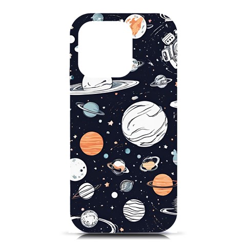 Space Galaxy Universe Stars Sky iPhone 16 Pro Black UV Print PC Hardshell Case from ArtsNow.com Front