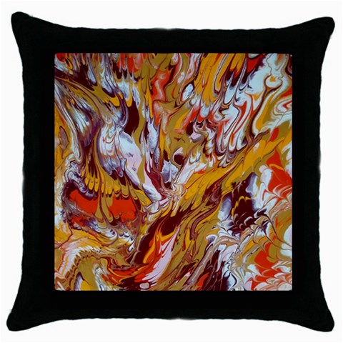 Phoenix Throw Pillow Case (Black) from ArtsNow.com Front