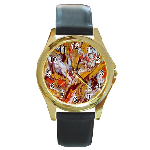 Phoenix Round Gold Metal Watch from ArtsNow.com Front