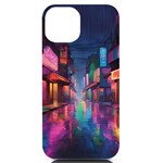 Abstract City Scape iPhone 14 Black UV Print PC Hardshell Case