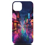 Abstract City Scape iPhone 14 Plus Black UV Print PC Hardshell Case