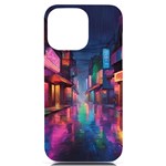 Abstract City Scape iPhone 14 Pro Max Black UV Print PC Hardshell Case