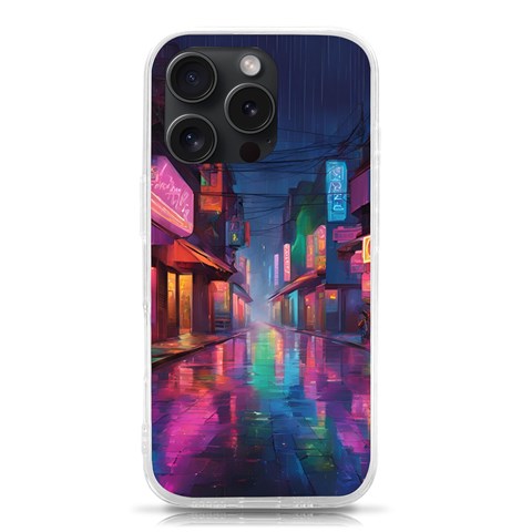 Abstract City Scape iPhone 15 Pro TPU UV Print Case from ArtsNow.com Front