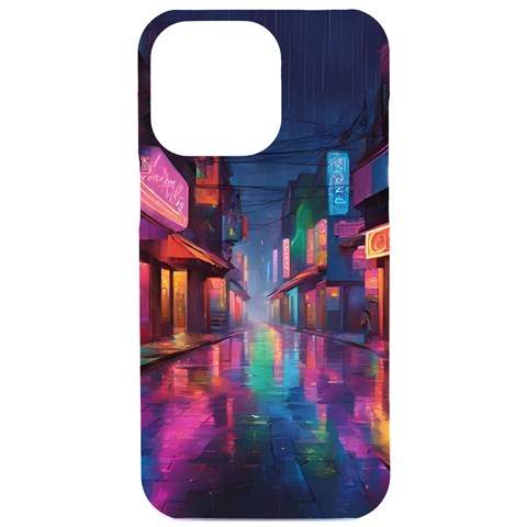 Abstract City Scape iPhone 15 Pro Max Black UV Print PC Hardshell Case from ArtsNow.com Front