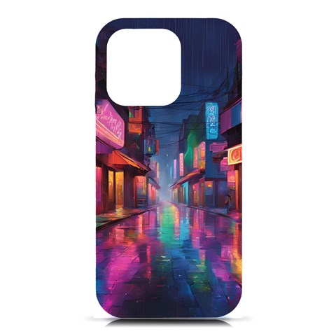 Abstract City Scape iPhone 16 Pro Black UV Print PC Hardshell Case from ArtsNow.com Front