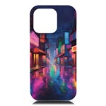 Abstract City Scape iPhone 16 Pro Max Black UV Print PC Hardshell Case