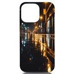 Rainy City Street iPhone 14 Pro Max Black UV Print PC Hardshell Case