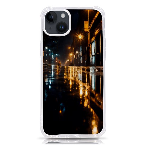 Rainy City Street iPhone 14 Plus TPU UV Print Case from ArtsNow.com Front