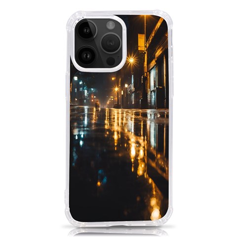 Rainy City Street iPhone 14 Pro Max TPU UV Print Case from ArtsNow.com Front