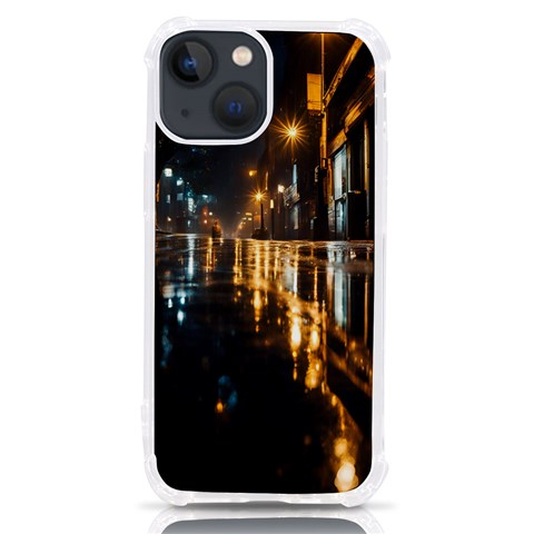 Rainy City Street iPhone 13 mini TPU UV Print Case from ArtsNow.com Front