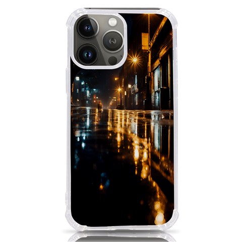 Rainy City Street iPhone 13 Pro Max TPU UV Print Case from ArtsNow.com Front