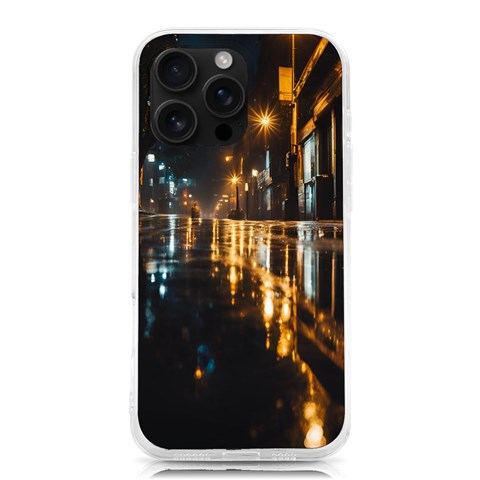 Rainy City Street iPhone 16 Pro Max TPU UV Print Case from ArtsNow.com Front