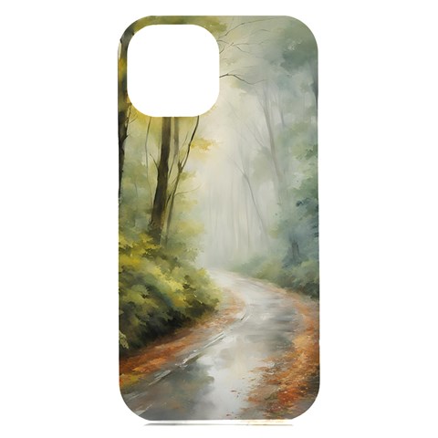 Woods path  iPhone 15 Plus Black UV Print PC Hardshell Case from ArtsNow.com Front