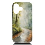 Woods path  iPhone 16 Black UV Print PC Hardshell Case