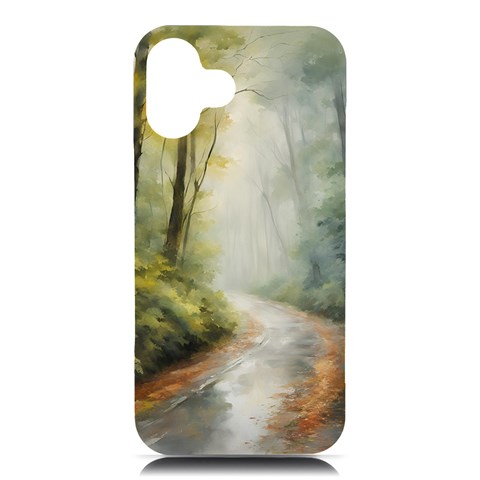 Woods path  iPhone 16 Plus Black UV Print PC Hardshell Case from ArtsNow.com Front